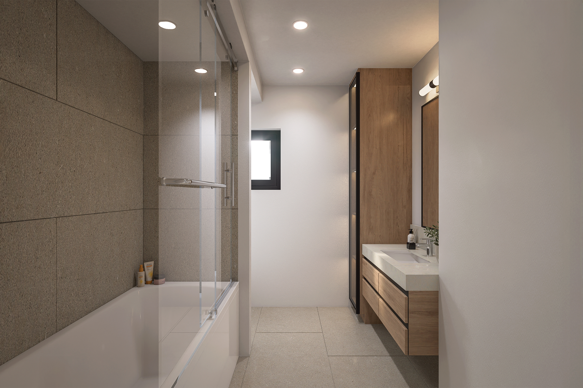 Units 10 & 1 — spa-style bathroom